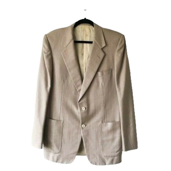 Ted Lapidus Other - 100% Cashmere Men's Blazer Suit Jacket Ted Lapidus Paris Tan 40" Chest